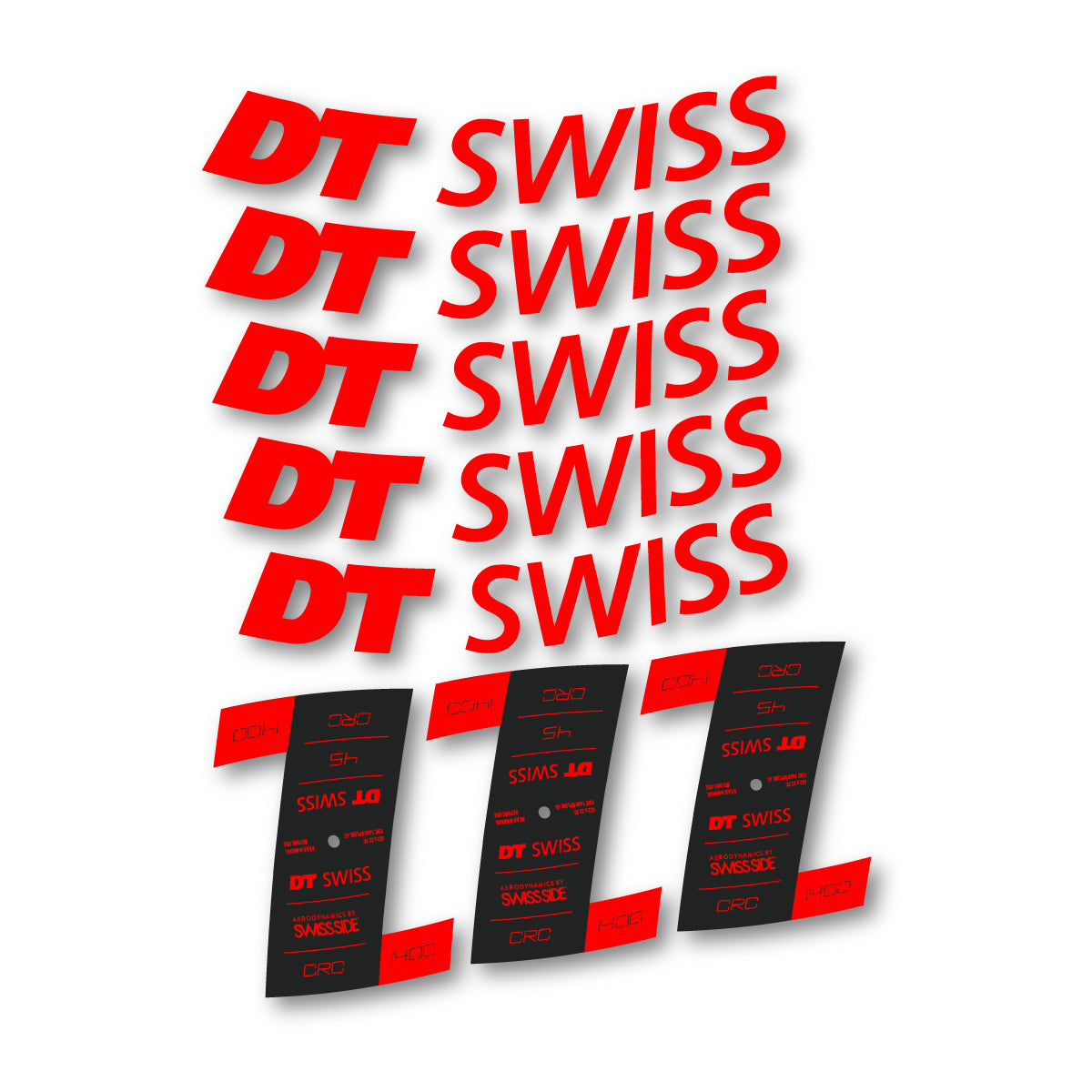 Vinyl decals for DT Swiss CRC 1400 45mm 2021-2026 Rims - Orange Red