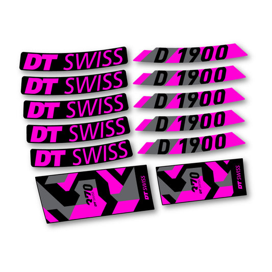 Vinyl decals for DT Swiss D 1900 2024-2026 Rims - Fuchsia Neon