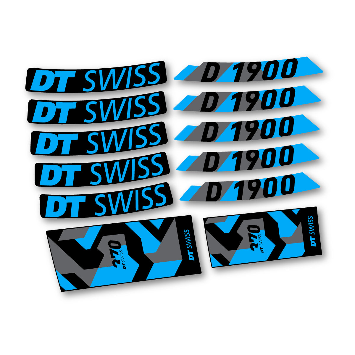 Vinyl decals for DT Swiss D 1900 2024-2026 Rims - Light Blue