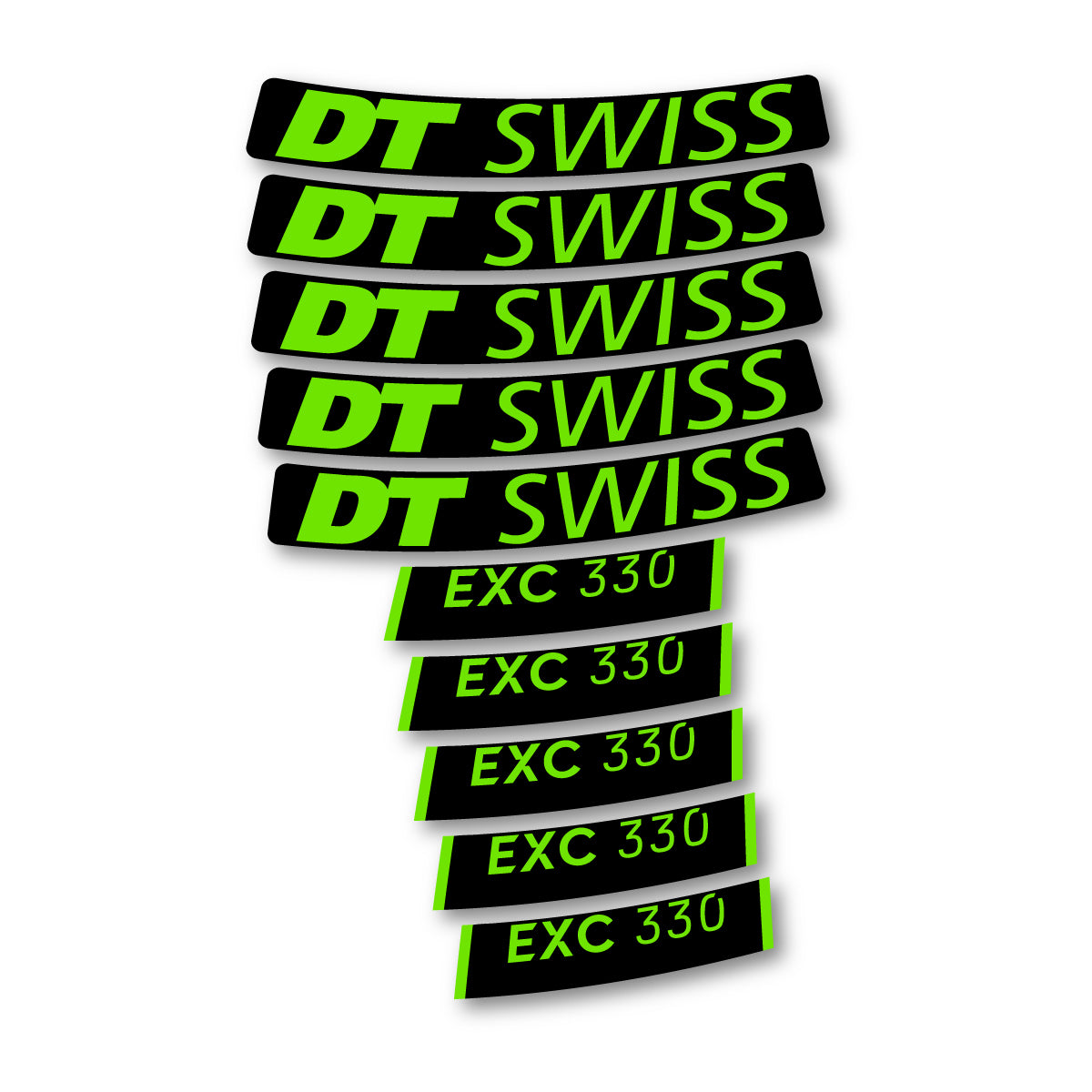 Vinyl decals for DT Swiss EXC 330 2023-2026 Rims - Apple Green
