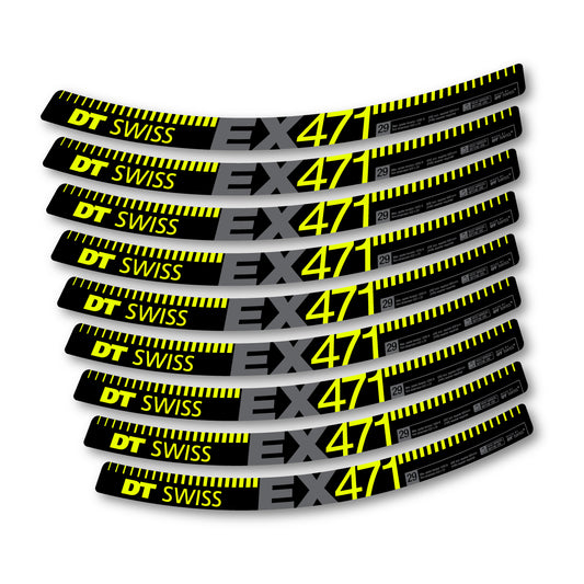 Vinyl decals for DT Swiss EX 471 2015-2026 Rims - Neon Yellow