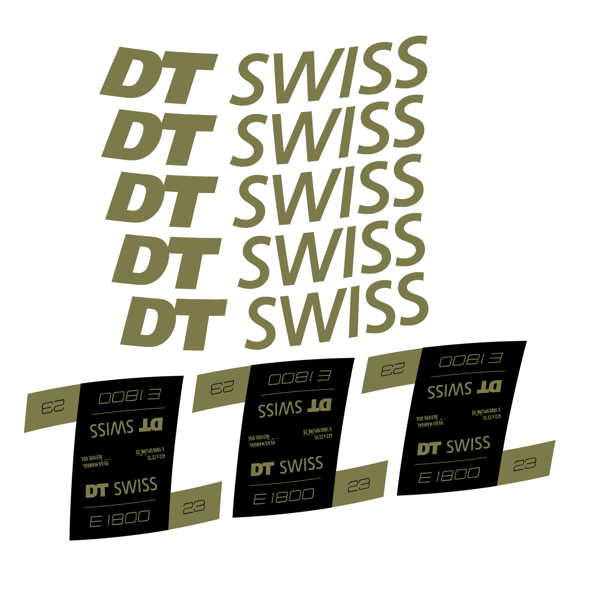 Vinyl decals for DT Swiss E 1800 23mm 2021-2026 Rims - Khaki
