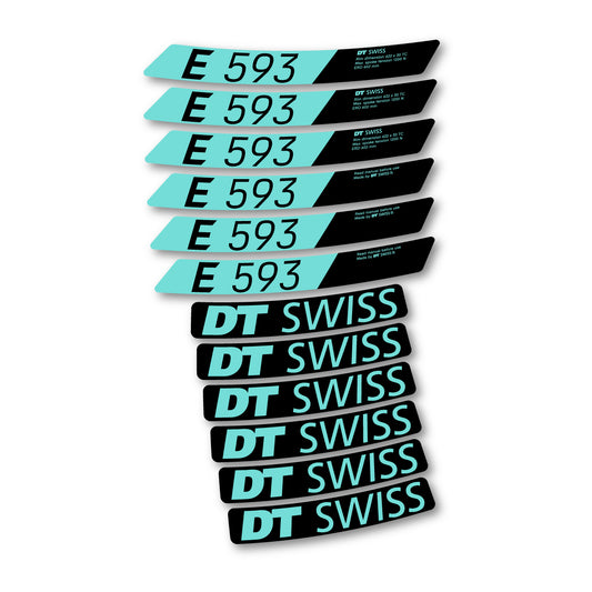 Vinyl decals for DT Swiss E 593 2023-2026 Rims - Blue Green