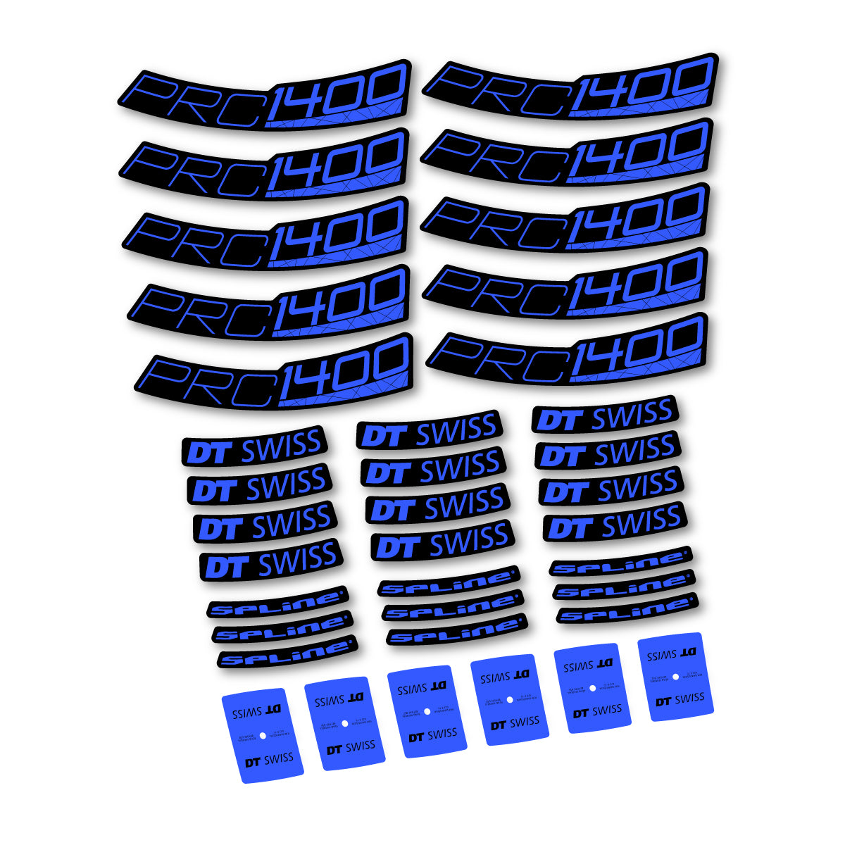 Vinyl Decals for DT Swiss PRC 1400 Spline 35 2026 Road Wheel 35mm - Medium Blue