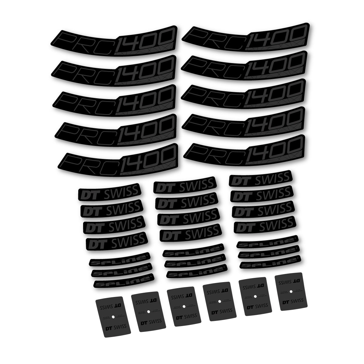 Vinyl Decals for DT Swiss PRC 1400 Spline 35 2026 Road Wheel 35mm - Very Dark Grey