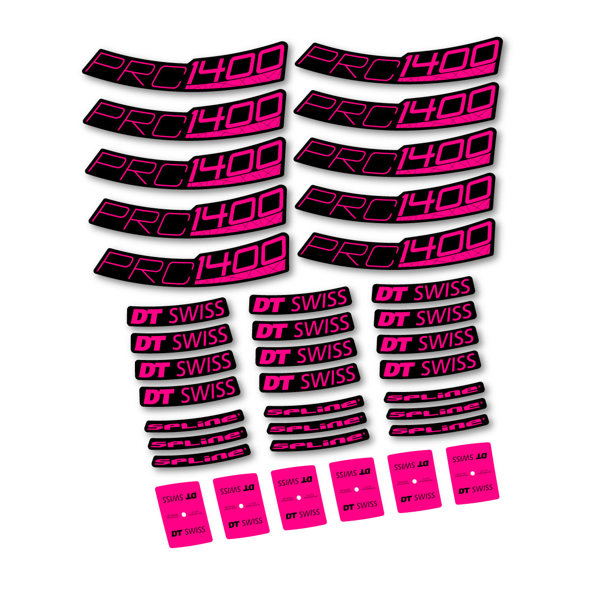 Vinyl Decals for DT Swiss PRC 1400 Spline 35 2026 Road Wheel 35mm - Fuchsia