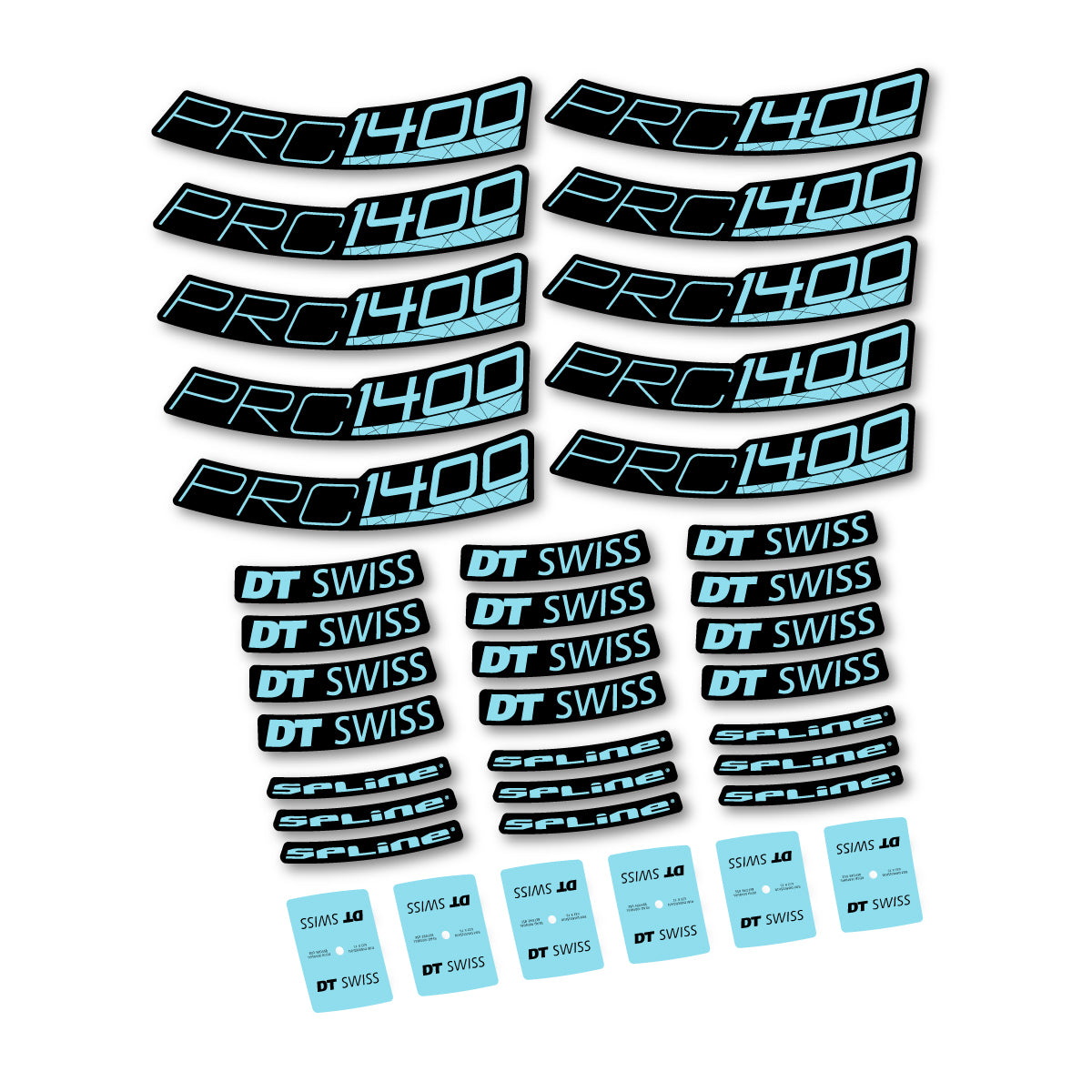 Vinyl Decals for DT Swiss PRC 1400 Spline 35 2026 Road Wheel 35mm - Sky Blue