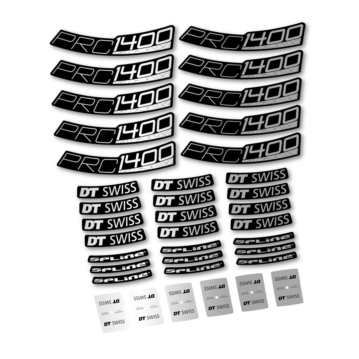 Vinyl Decals for DT Swiss PRC 1400 Spline 35 2026 Road Wheel 35mm - Light Silver