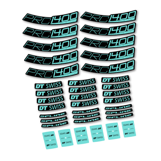 Vinyl Decals for DT Swiss PRC 1400 Spline 35 2026 Road Wheel 35mm - Blue Green