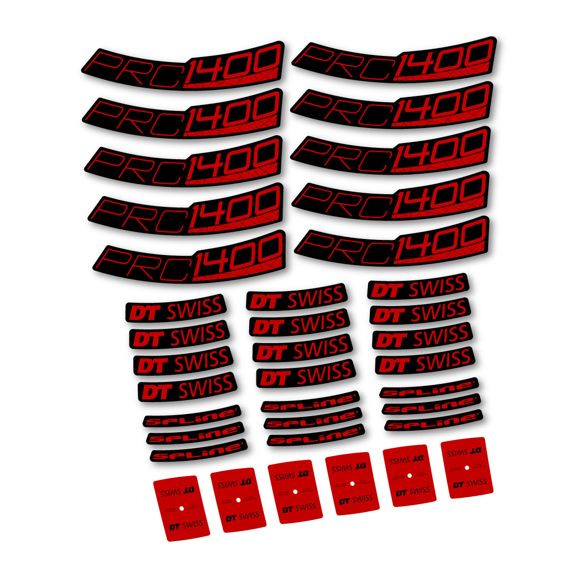 Vinyl Decals for DT Swiss PRC 1400 Spline 35 2026 Road Wheel 35mm - Medium Red