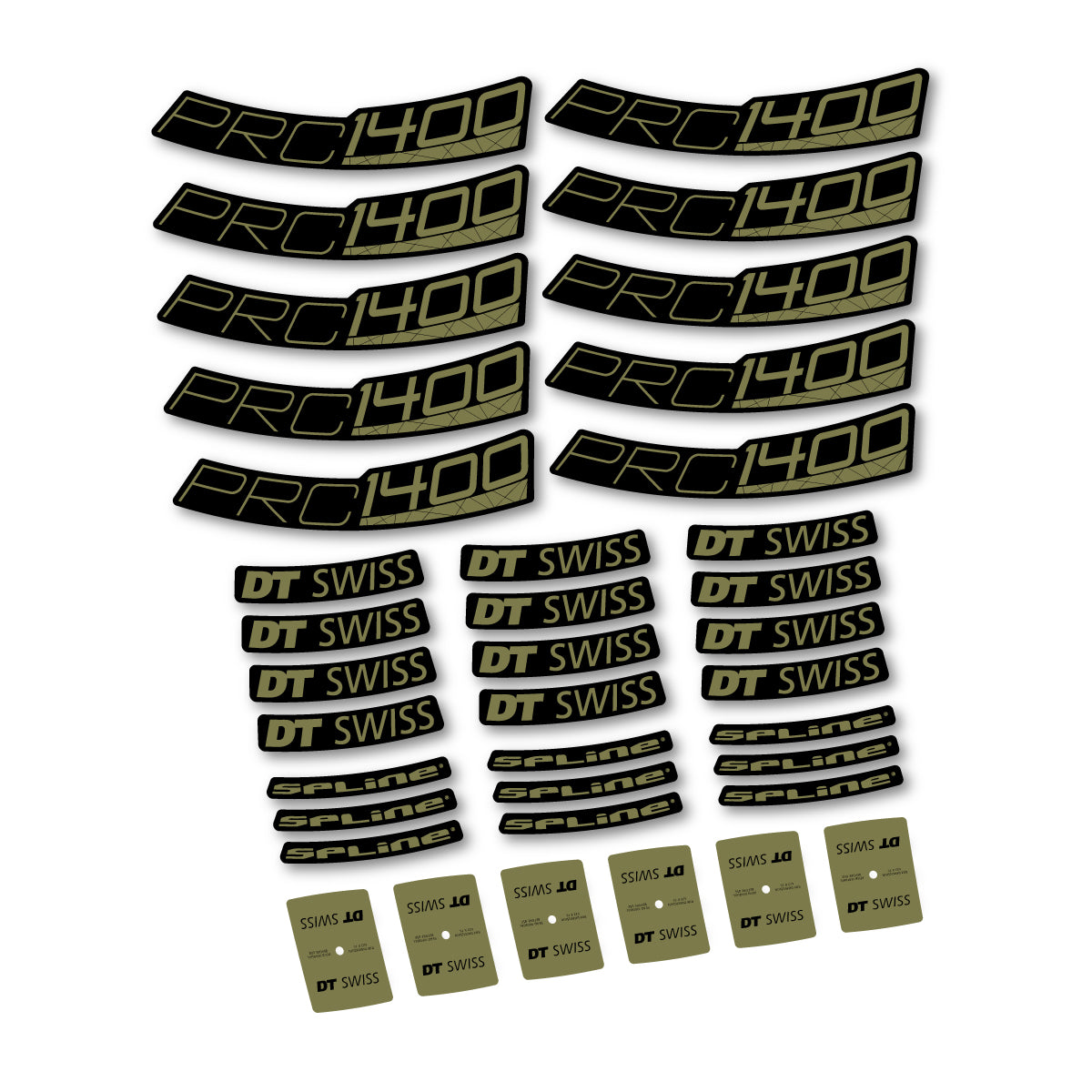 Vinyl Decals for DT Swiss PRC 1400 Spline 35 2026 Road Wheel 35mm - Khaki