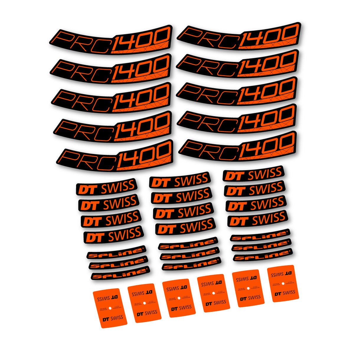 Vinyl Decals for DT Swiss PRC 1400 Spline 35 2026 Road Wheel 35mm - Orange