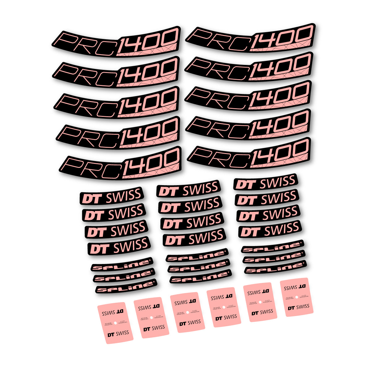 Vinyl Decals for DT Swiss PRC 1400 Spline 35 2026 Road Wheel 35mm - Salmon Pink