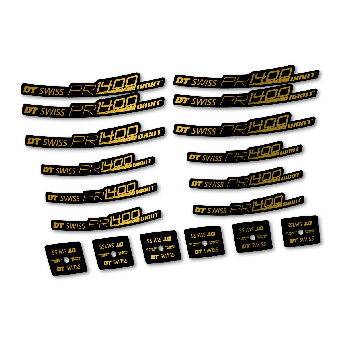 Vinyl Decals for DT Swiss PR 1400 21 2018-2026 Road Wheel 21mm - Gold