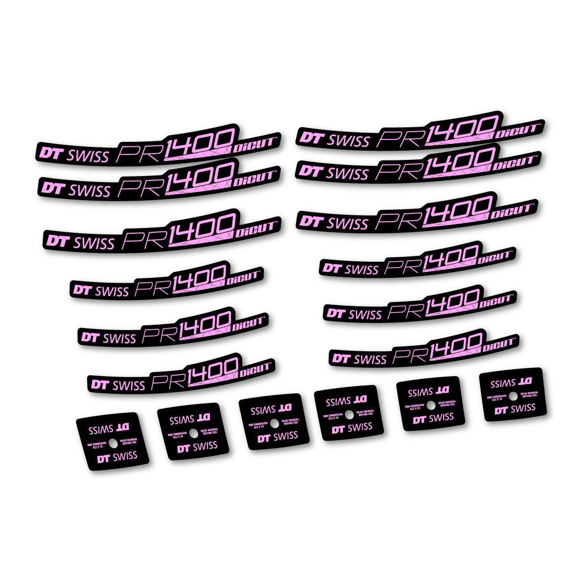 Vinyl Decals for DT Swiss PR 1400 21 2018-2026 Road Wheel 21mm - Light Lilac