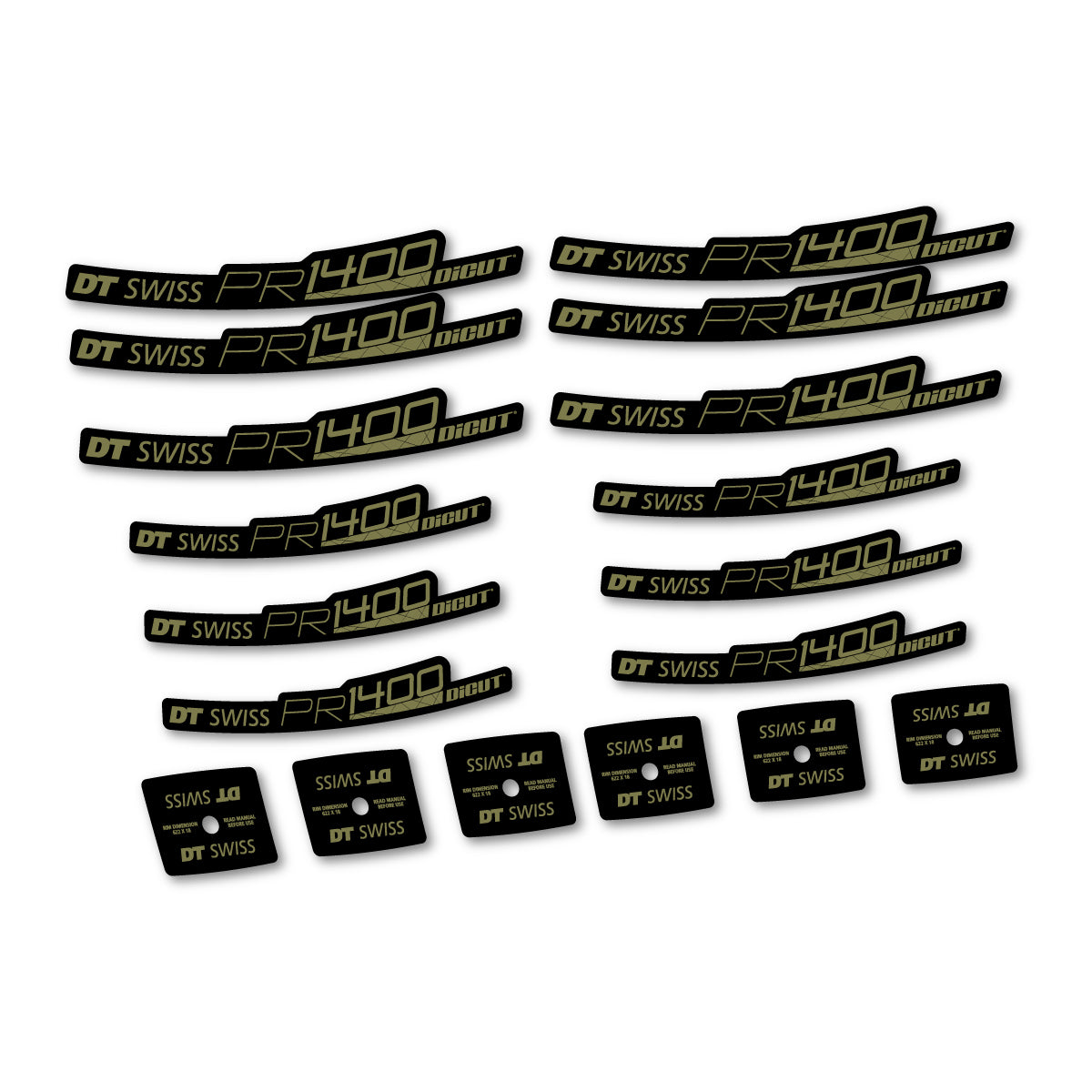 Vinyl Decals for DT Swiss PR 1400 21 2018-2026 Road Wheel 21mm - Khaki