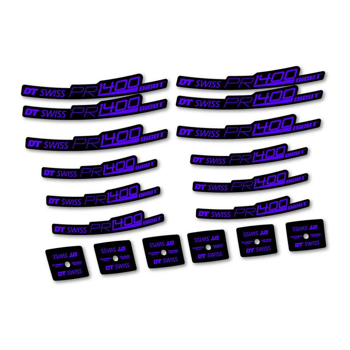 Vinyl Decals for DT Swiss PR 1400 21 2018-2026 Road Wheel 21mm - Reflex Blue