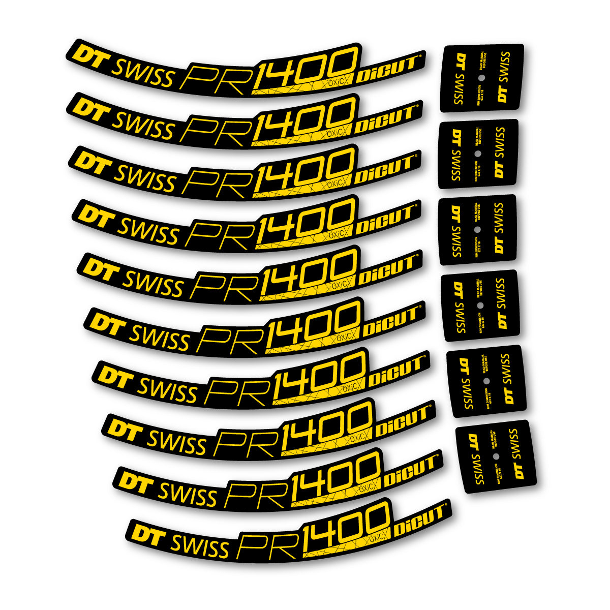 Vinyl Decals for DT Swiss PR 1400 32 2018-2026 Road Wheel 32mm - Banana Yellow