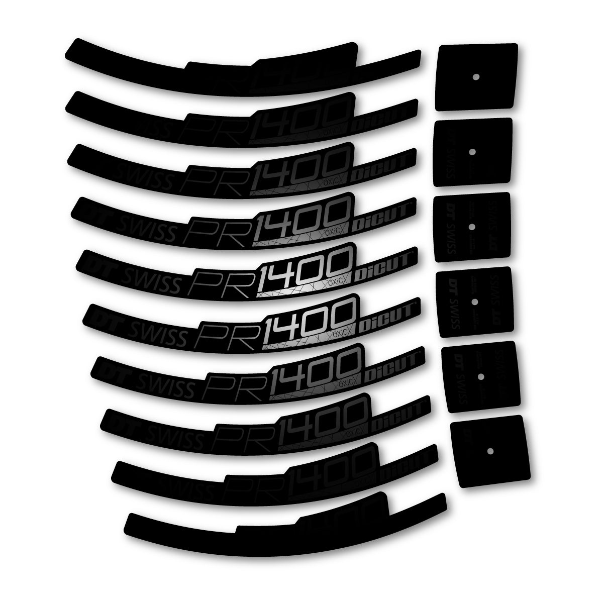 Vinyl Decals for DT Swiss PR 1400 32 2018-2026 Road Wheel 32mm - Black