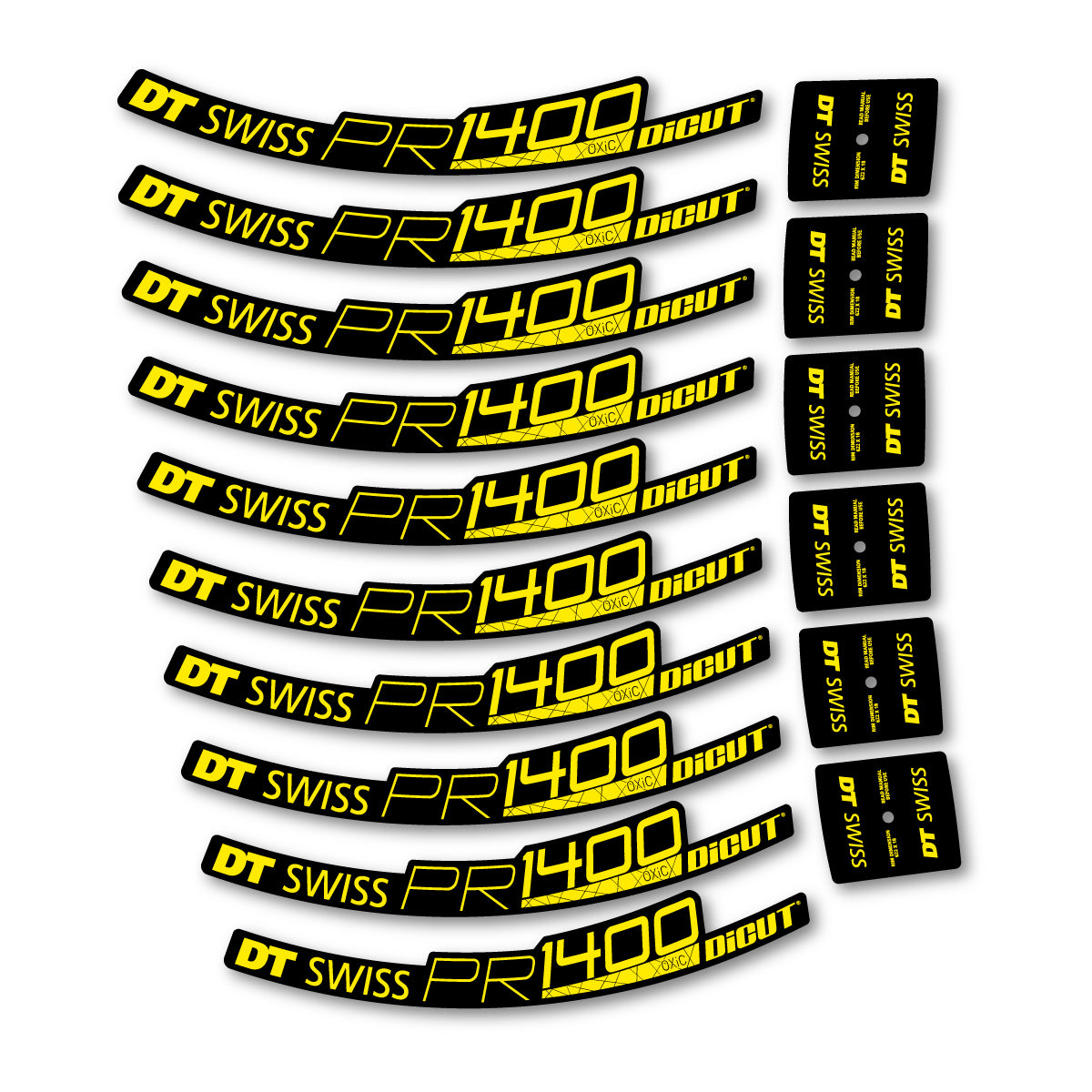 Vinyl Decals for DT Swiss PR 1400 32 2018-2026 Road Wheel 32mm - Yellow