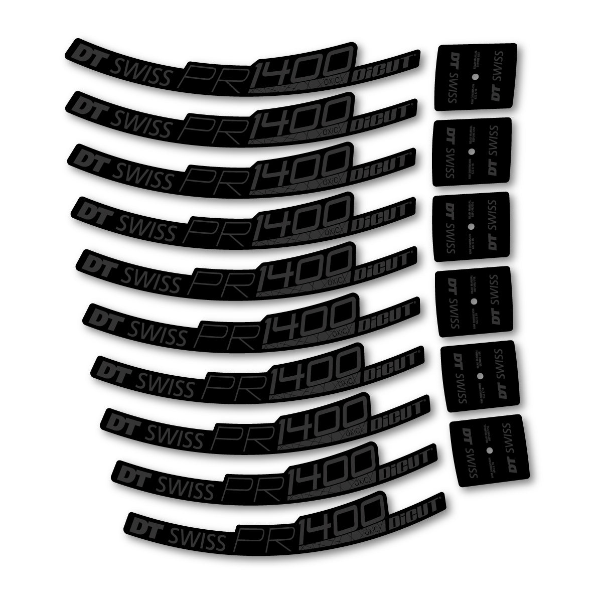 Vinyl Decals for DT Swiss PR 1400 32 2018-2026 Road Wheel 32mm - Very Dark Grey