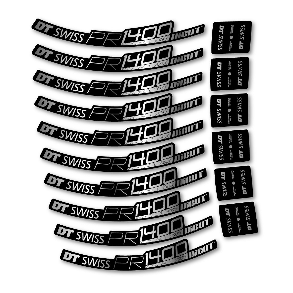 Vinyl Decals for DT Swiss PR 1400 32 2018-2026 Road Wheel 32mm - Chrome Silver