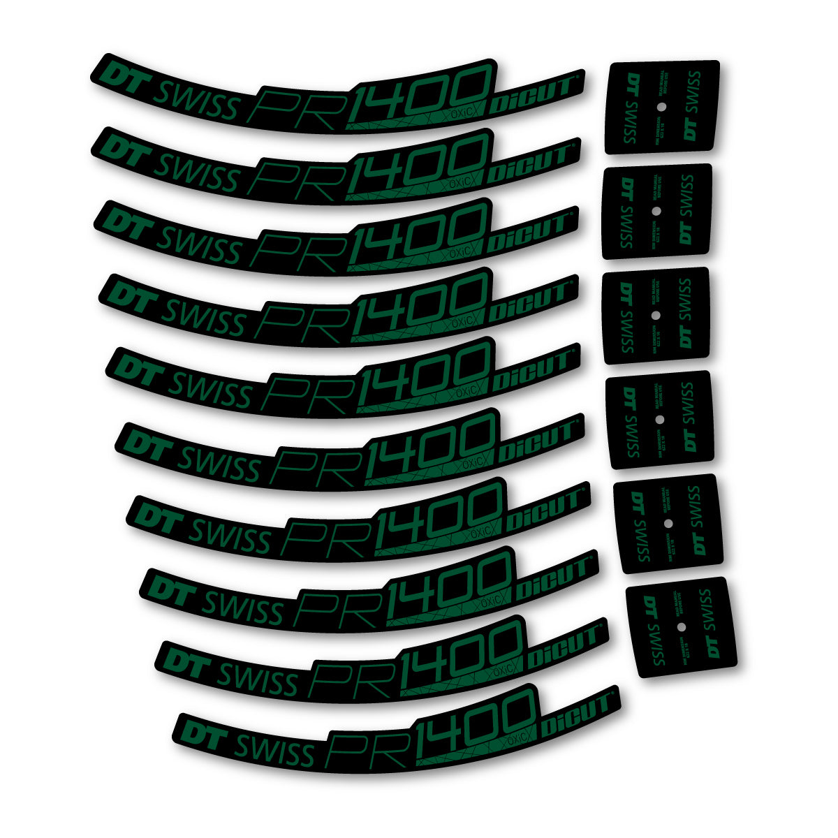 Vinyl Decals for DT Swiss PR 1400 32 2018-2026 Road Wheel 32mm - Dark Green