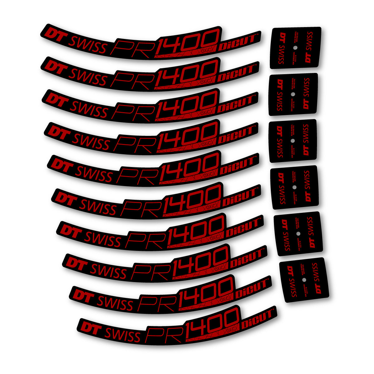 Vinyl Decals for DT Swiss PR 1400 32 2018-2026 Road Wheel 32mm - Dark Red