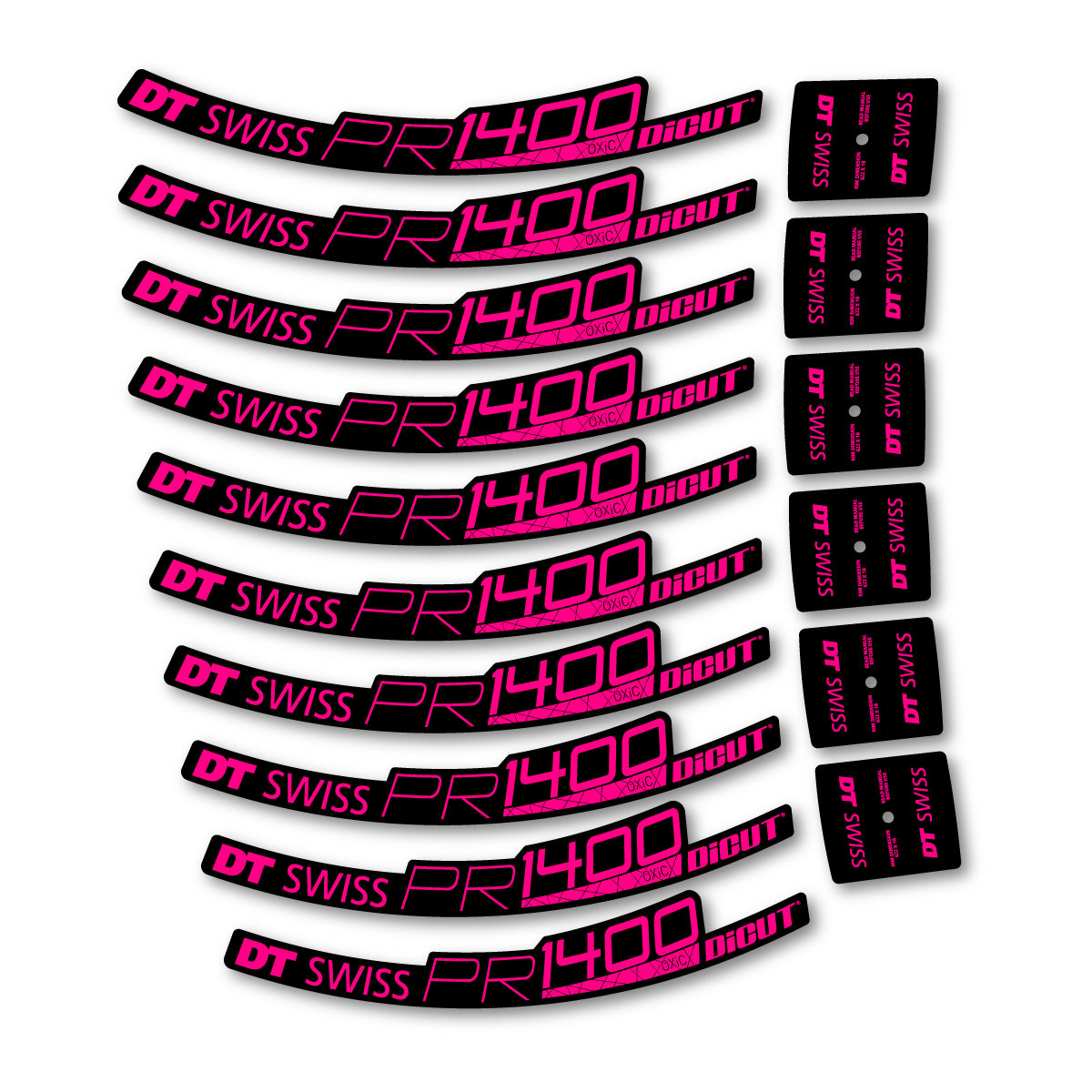 Vinyl Decals for DT Swiss PR 1400 32 2018-2026 Road Wheel 32mm - Fuchsia