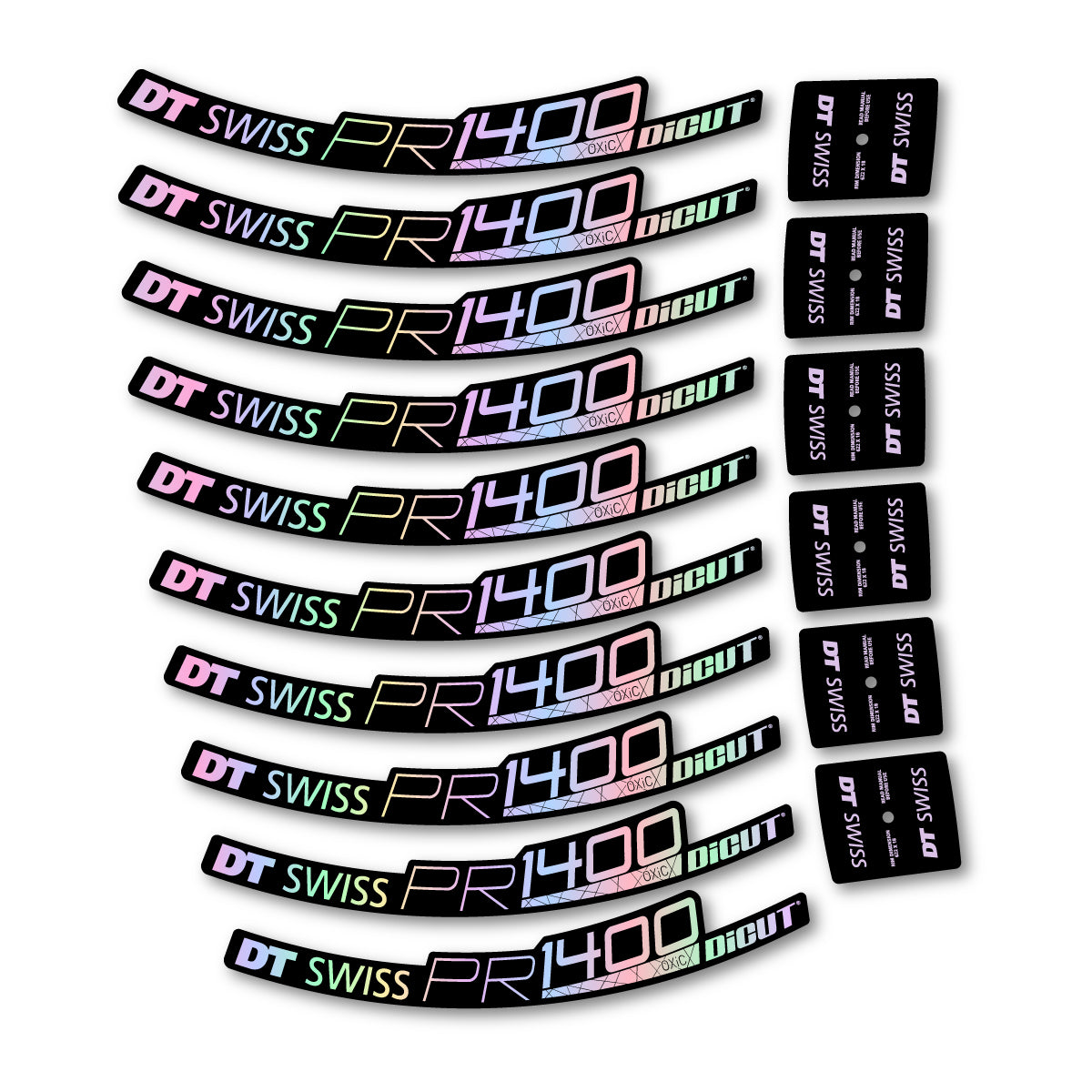 Vinyl Decals for DT Swiss PR 1400 32 2018-2026 Road Wheel 32mm - Hollographic