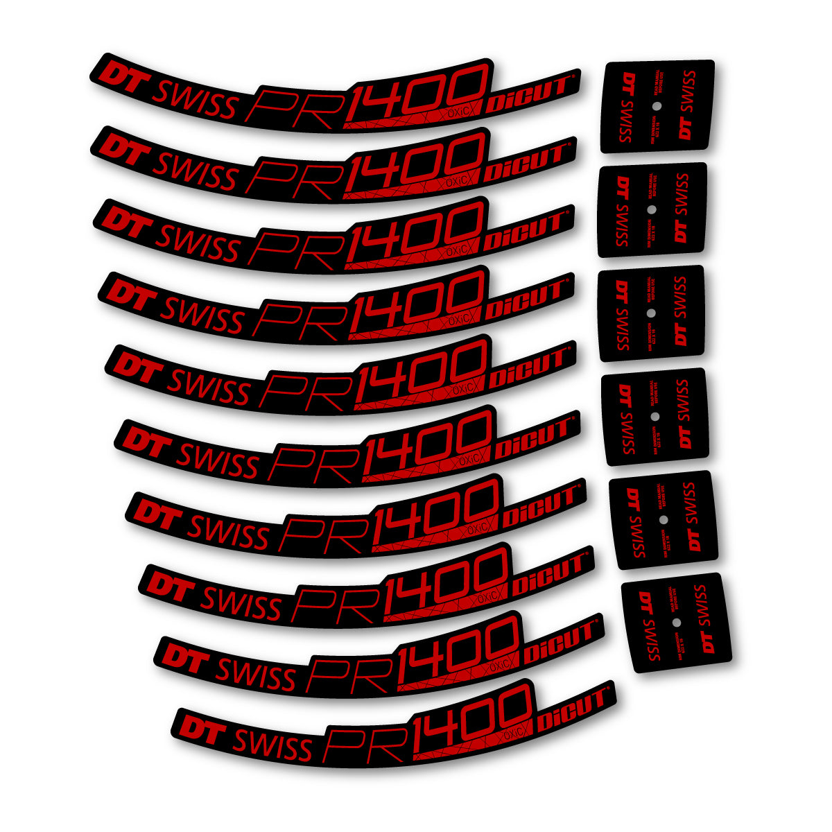 Vinyl Decals for DT Swiss PR 1400 32 2018-2026 Road Wheel 32mm - Medium Red