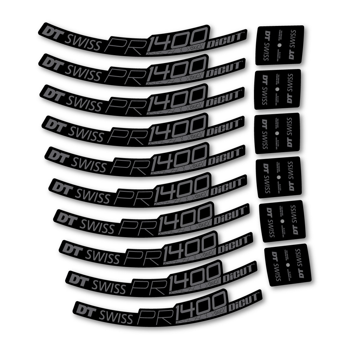 Vinyl Decals for DT Swiss PR 1400 32 2018-2026 Road Wheel 32mm - Medium Grey