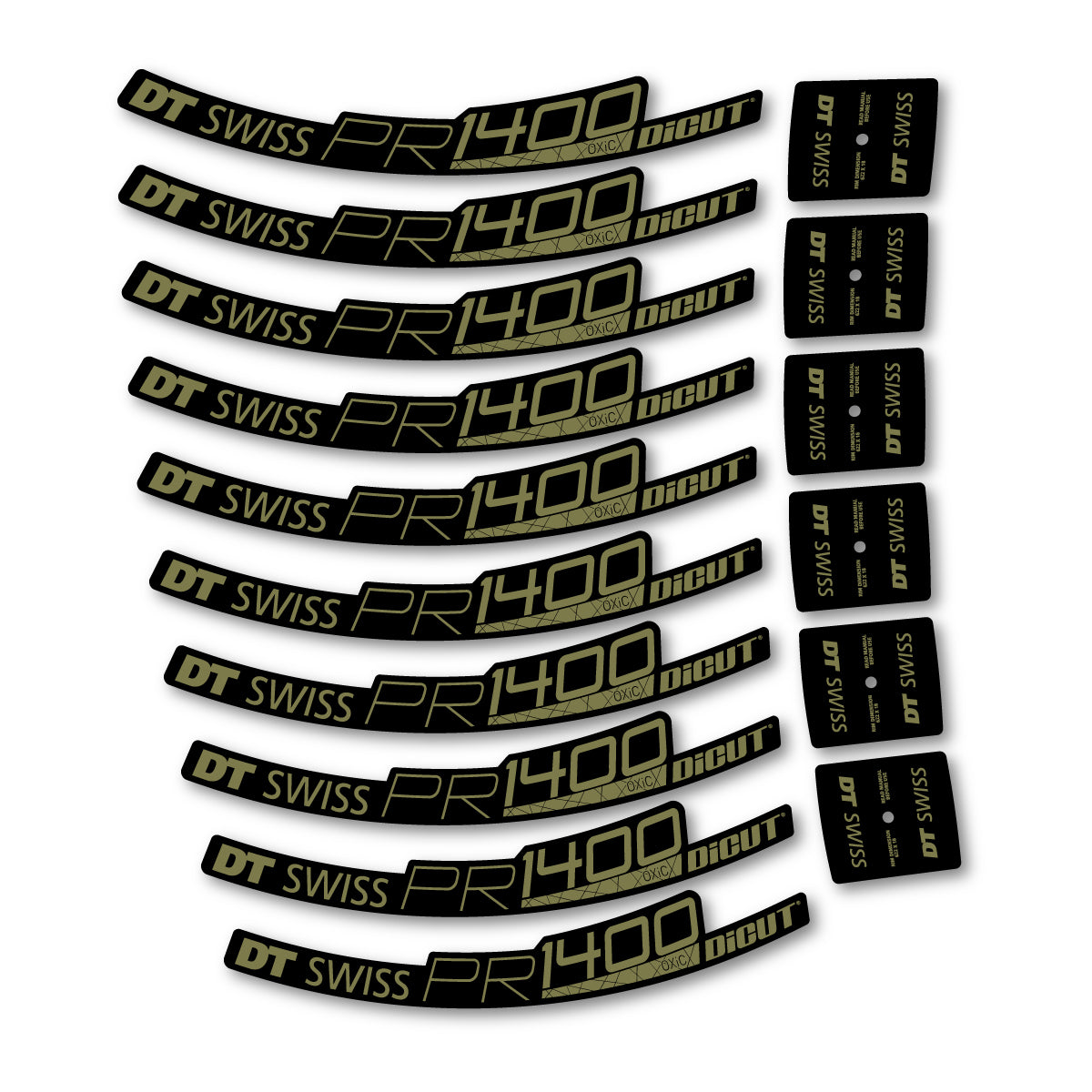 Vinyl Decals for DT Swiss PR 1400 32 2018-2026 Road Wheel 32mm - Khaki