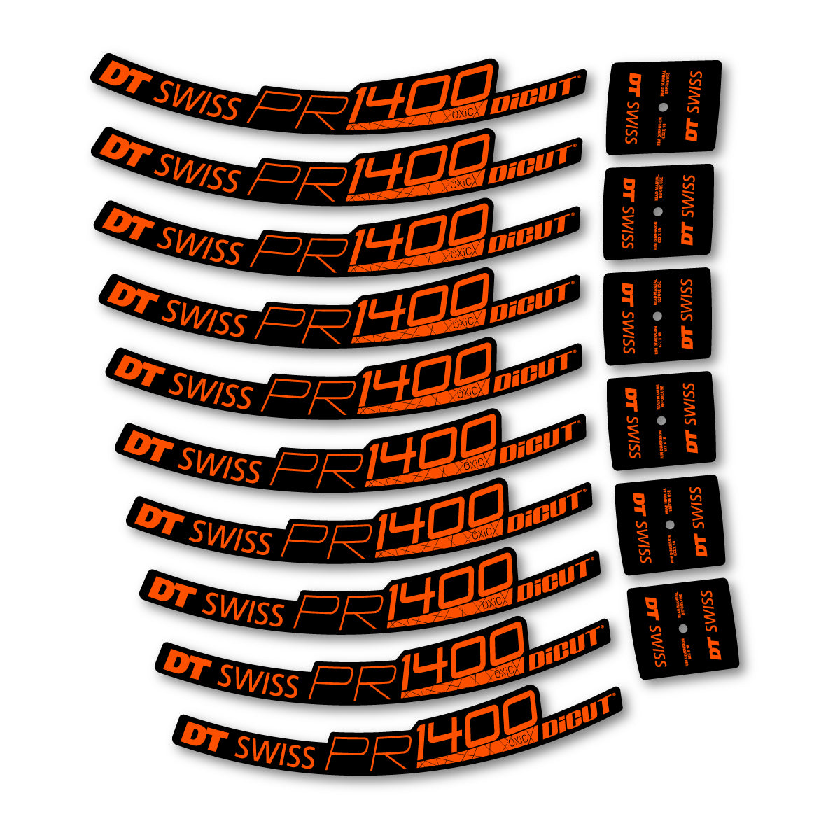 Vinyl Decals for DT Swiss PR 1400 32 2018-2026 Road Wheel 32mm - Orange