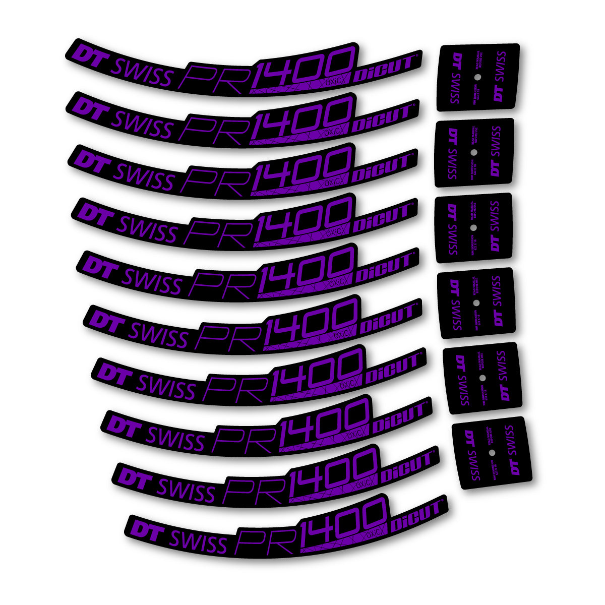 Vinyl Decals for DT Swiss PR 1400 32 2018-2026 Road Wheel 32mm - Violet