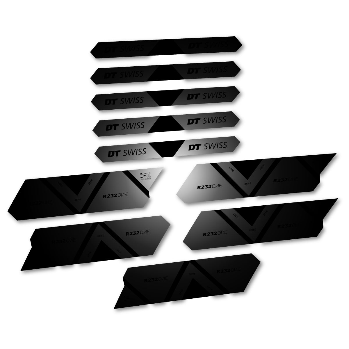 Vinyl Decals for DT Swiss R 232 One 2020-2026 Shock Absorber - Black