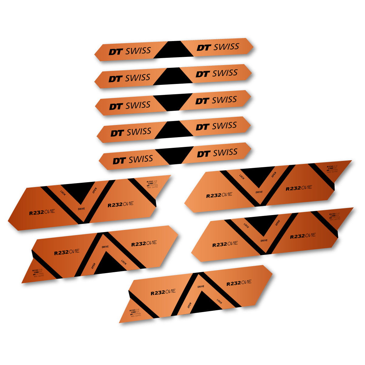 Vinyl Decals for DT Swiss R 232 One 2020-2026 Shock Absorber - Bronze