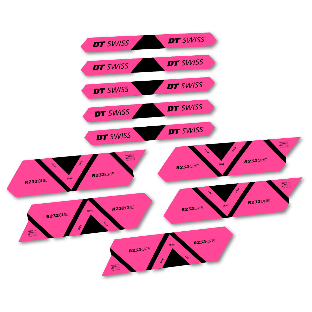 Vinyl Decals for DT Swiss R 232 One 2020-2026 Shock Absorber - Bubblegum Pink