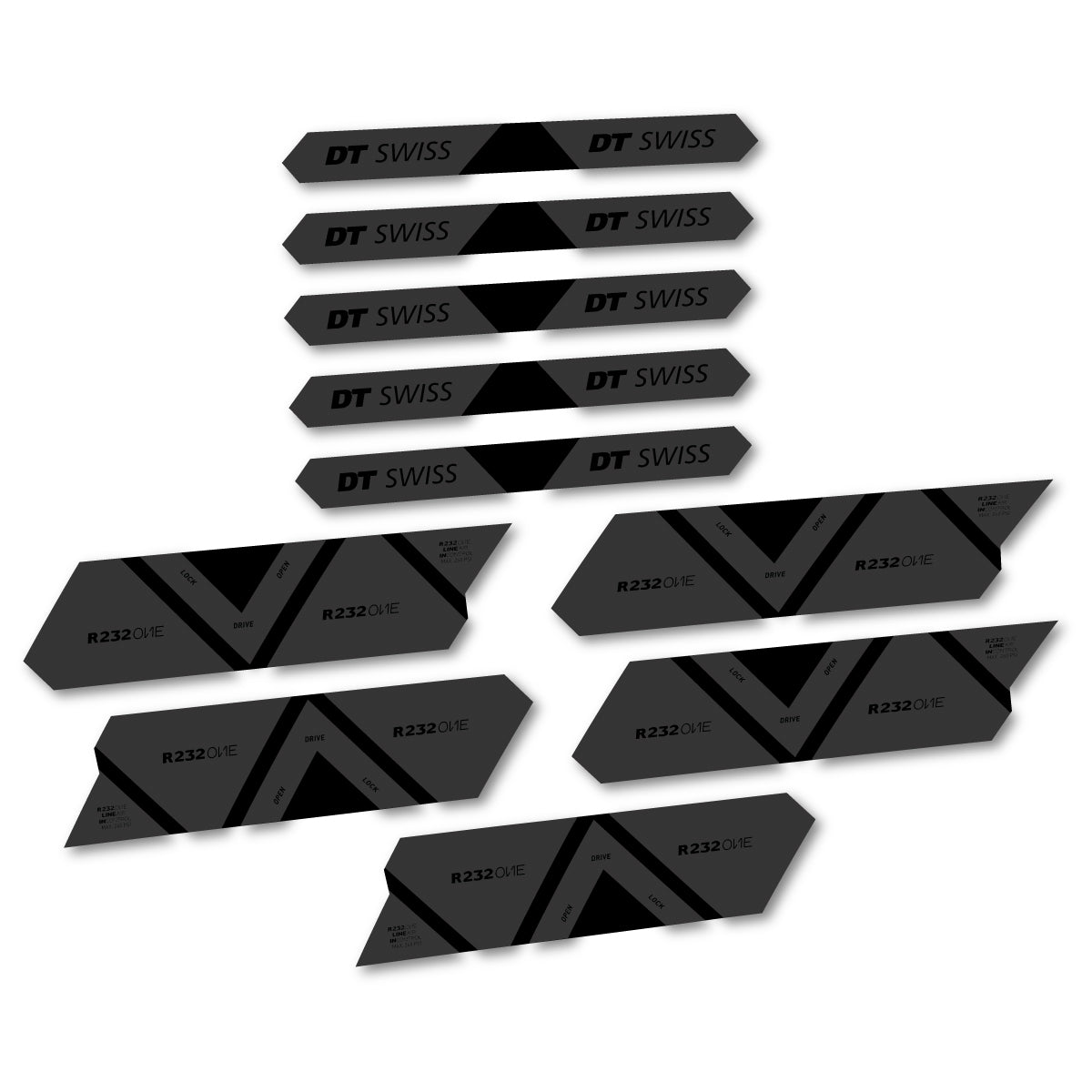 Vinyl Decals for DT Swiss R 232 One 2020-2026 Shock Absorber - Very Dark Grey