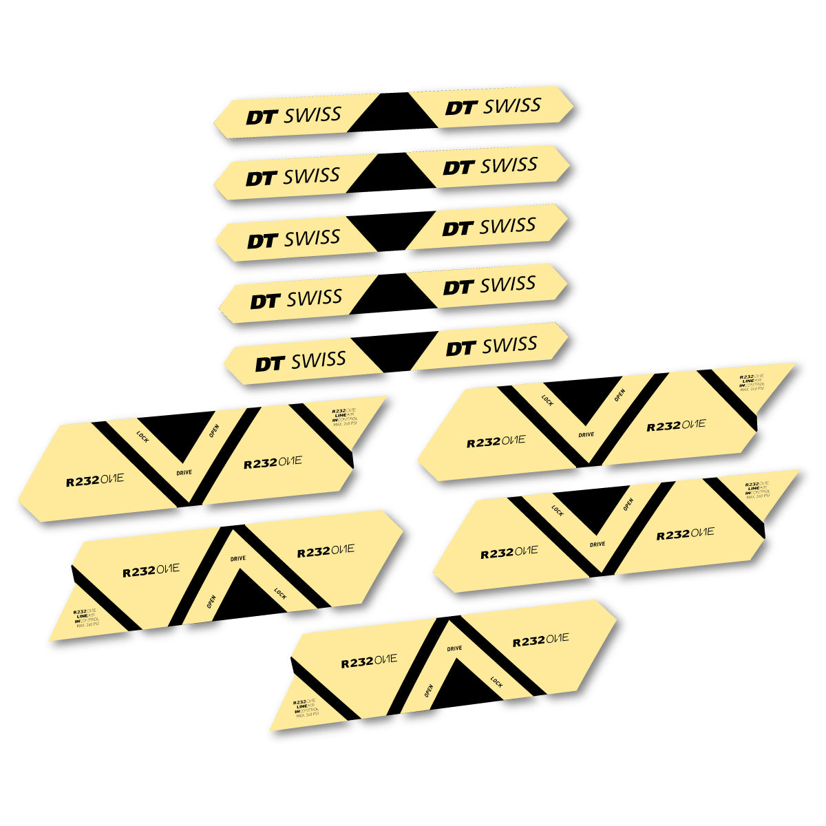 Vinyl Decals for DT Swiss R 232 One 2020-2026 Shock Absorber - Cream