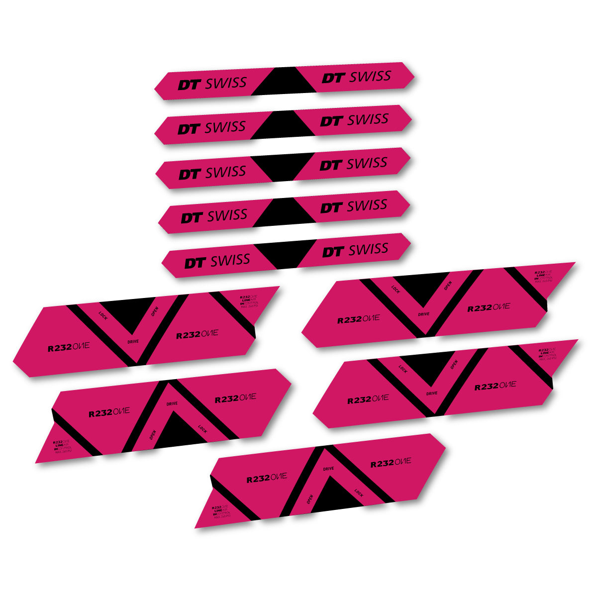 Vinyl Decals for DT Swiss R 232 One 2020-2026 Shock Absorber - Dark Pink