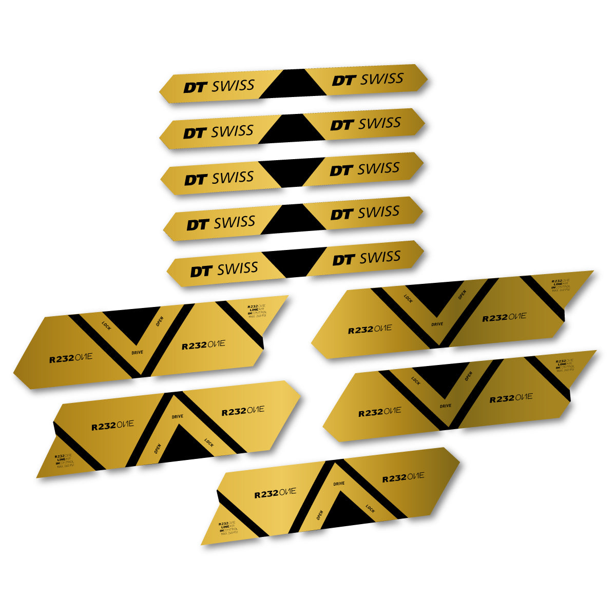 Vinyl Decals for DT Swiss R 232 One 2020-2026 Shock Absorber - Gold