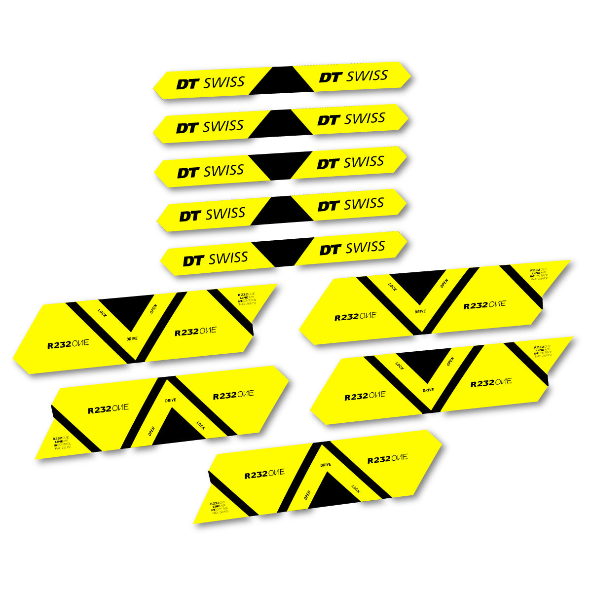 Vinyl Decals for DT Swiss R 232 One 2020-2026 Shock Absorber - Lemon Yellow
