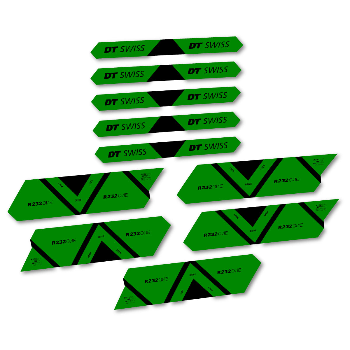 Vinyl Decals for DT Swiss R 232 One 2020-2026 Shock Absorber - Medium Green