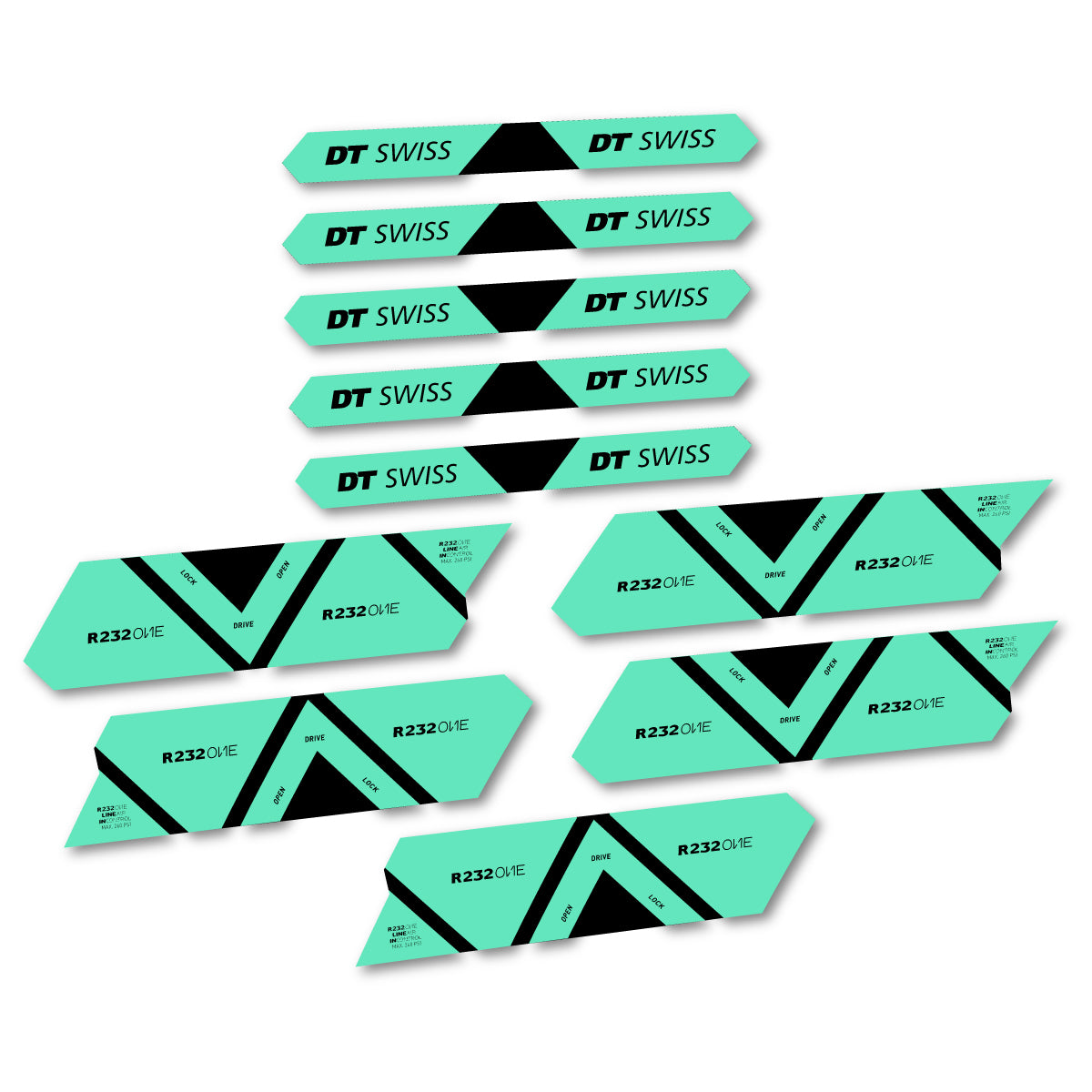 Vinyl Decals for DT Swiss R 232 One 2020-2026 Shock Absorber - Mint