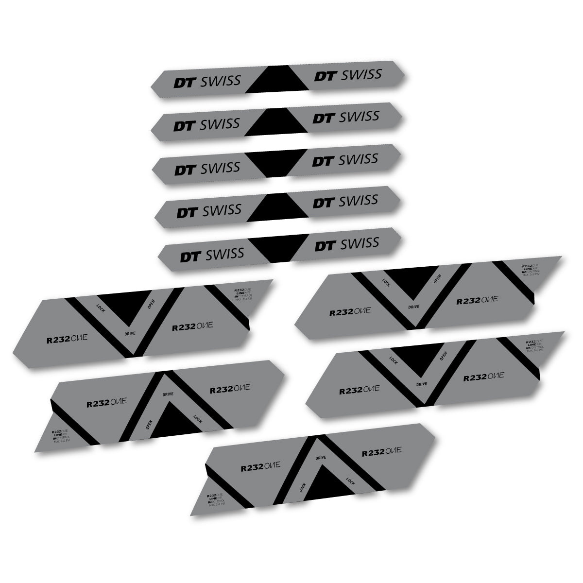 Vinyl Decals for DT Swiss R 232 One 2020-2026 Shock Absorber - Traffic Grey