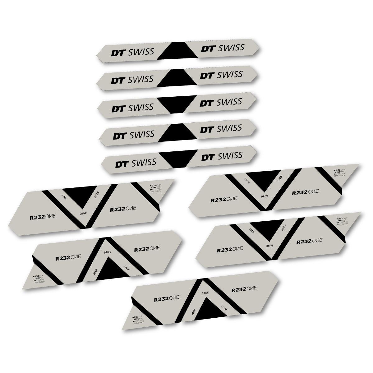 Vinyl Decals for DT Swiss R 232 One 2020-2026 Shock Absorber - Light Grey