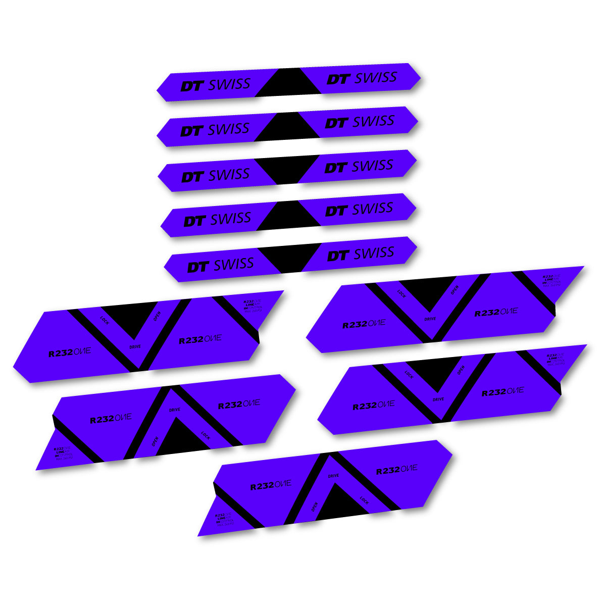 Vinyl Decals for DT Swiss R 232 One 2020-2026 Shock Absorber - Reflex Blue