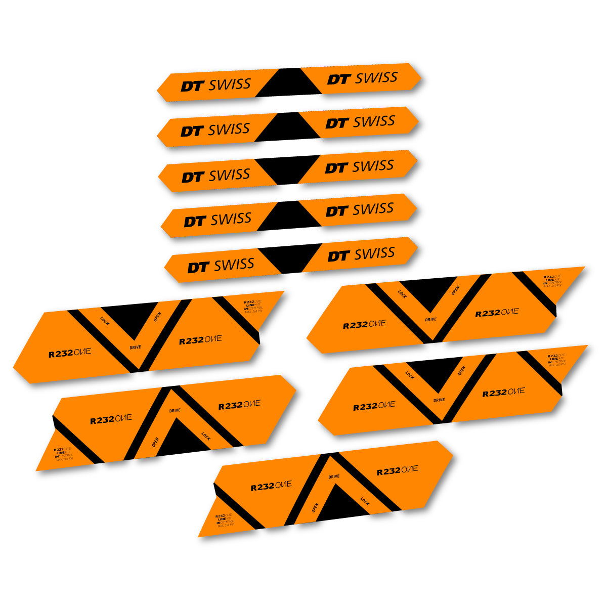Vinyl Decals for DT Swiss R 232 One 2020-2026 Shock Absorber - Saffron Yellow
