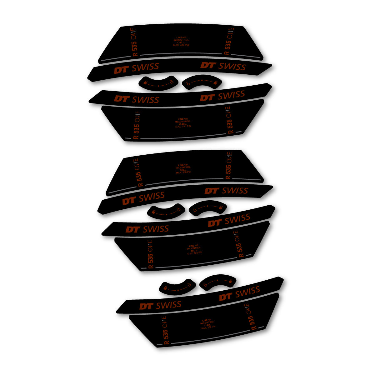 Vinyl Decals for DT Swiss R 535 One 2023-2026 Shock Absorber - Brown